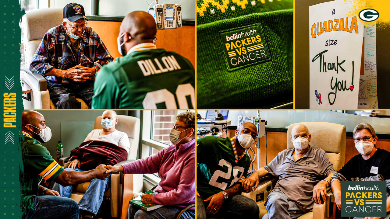 Packers running back AJ Dillon surprises cancer patients at Bellin