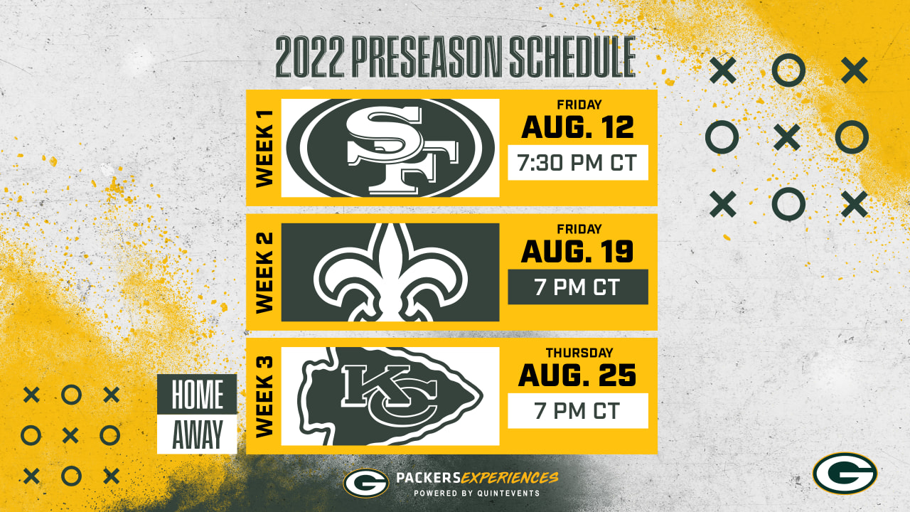 Packers finalize 2022 preseason schedule