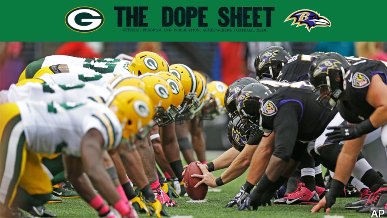 Packers-Ravens Week 13 Dope Sheet