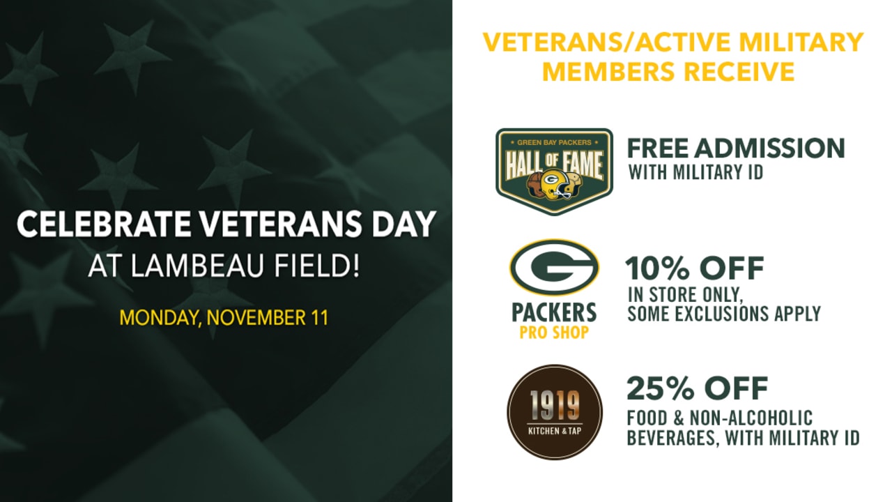 Lambeau Field offering Veterans Day deals Monday for veterans and