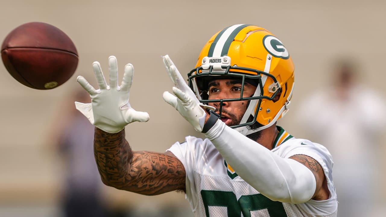 Green Bay Packers Wide Receiver Jeff Cotton shown during OTAs. Image via: Packers.com (NFL)