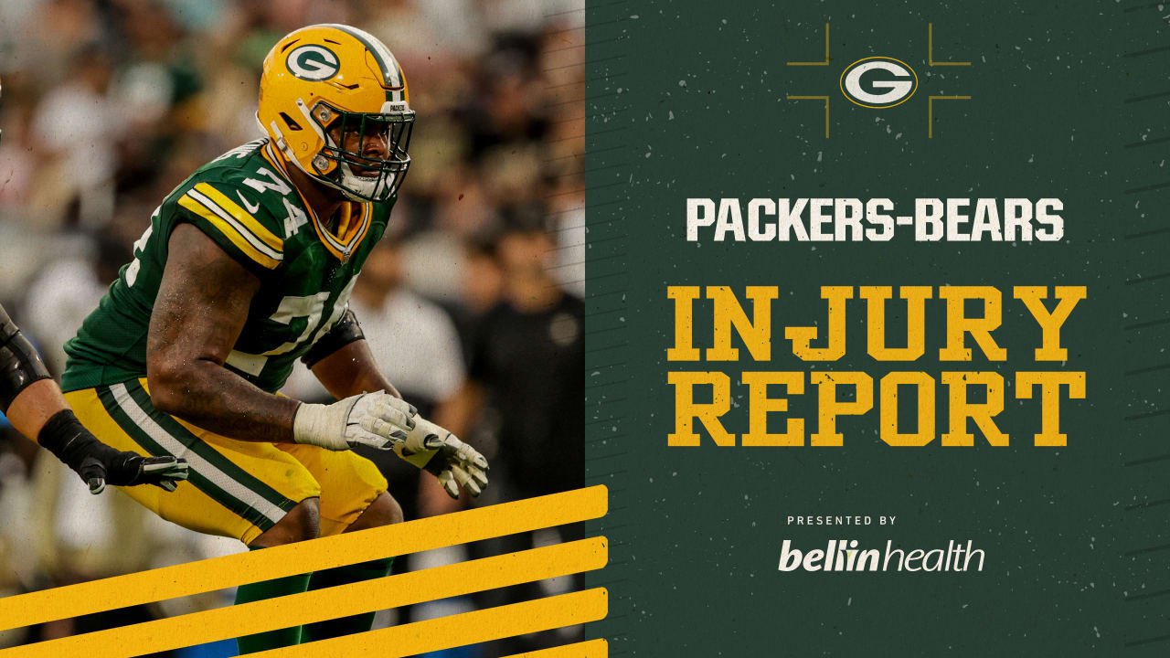 packers list g elgton jenkins as questionable for sunday packers bears injury report