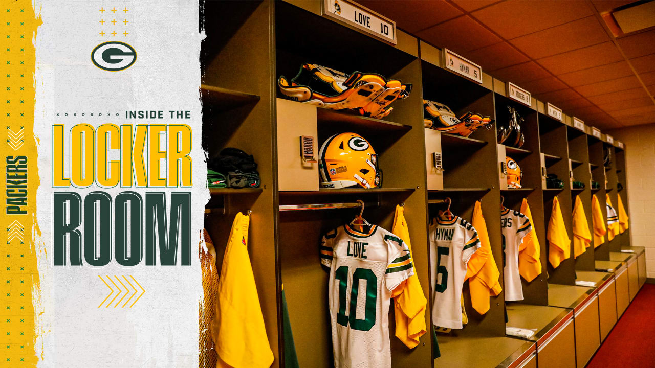 Green Bay Packers on X: Take an inside look at the #Packers locker room  before & after the Week 6 victory against the Lions. Locker Room Pass  