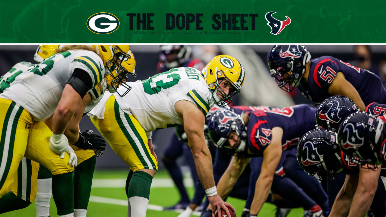 Dope Sheet: Packers open preseason against the Texans