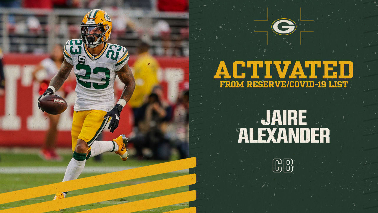 Packers activate CB Jaire Alexander off reserve/COVID-19 list