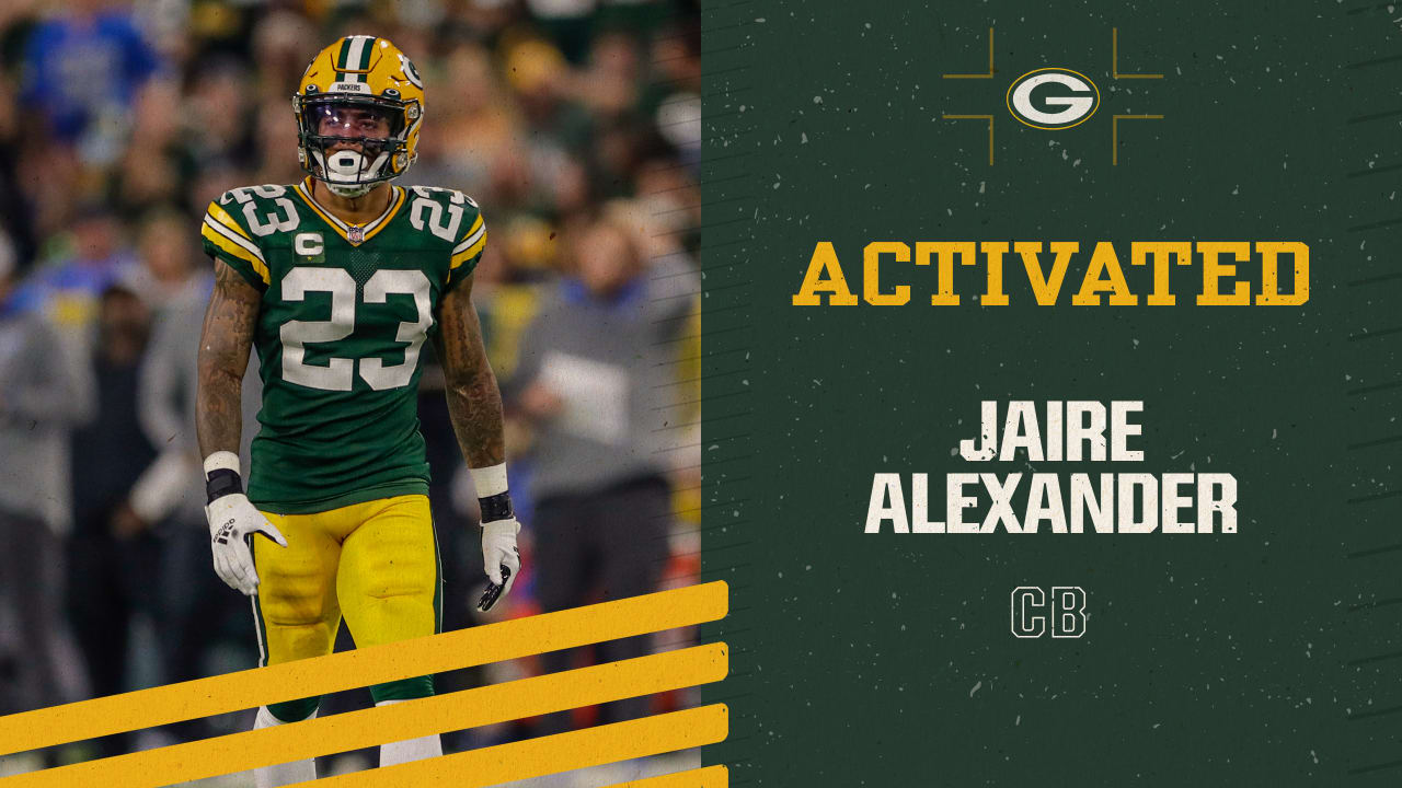 这些包从受感染的储备中激活了 CB Jaire Alexander