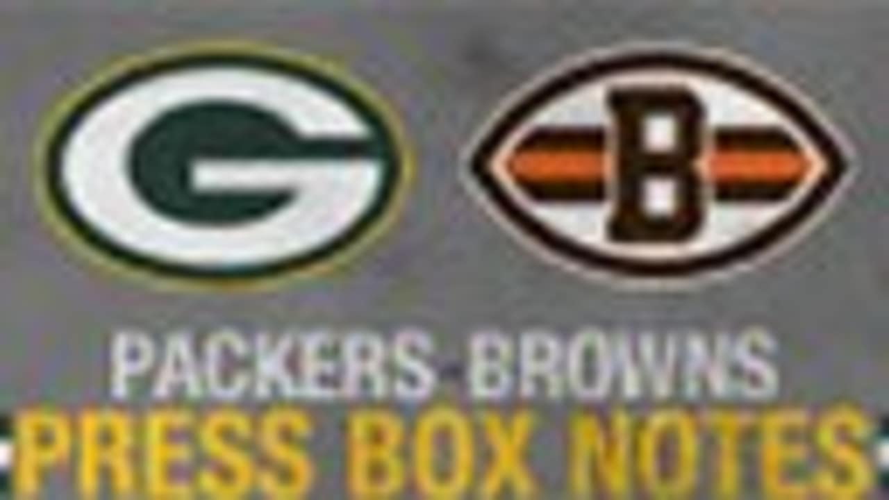 Packers-Browns Press Box Notes