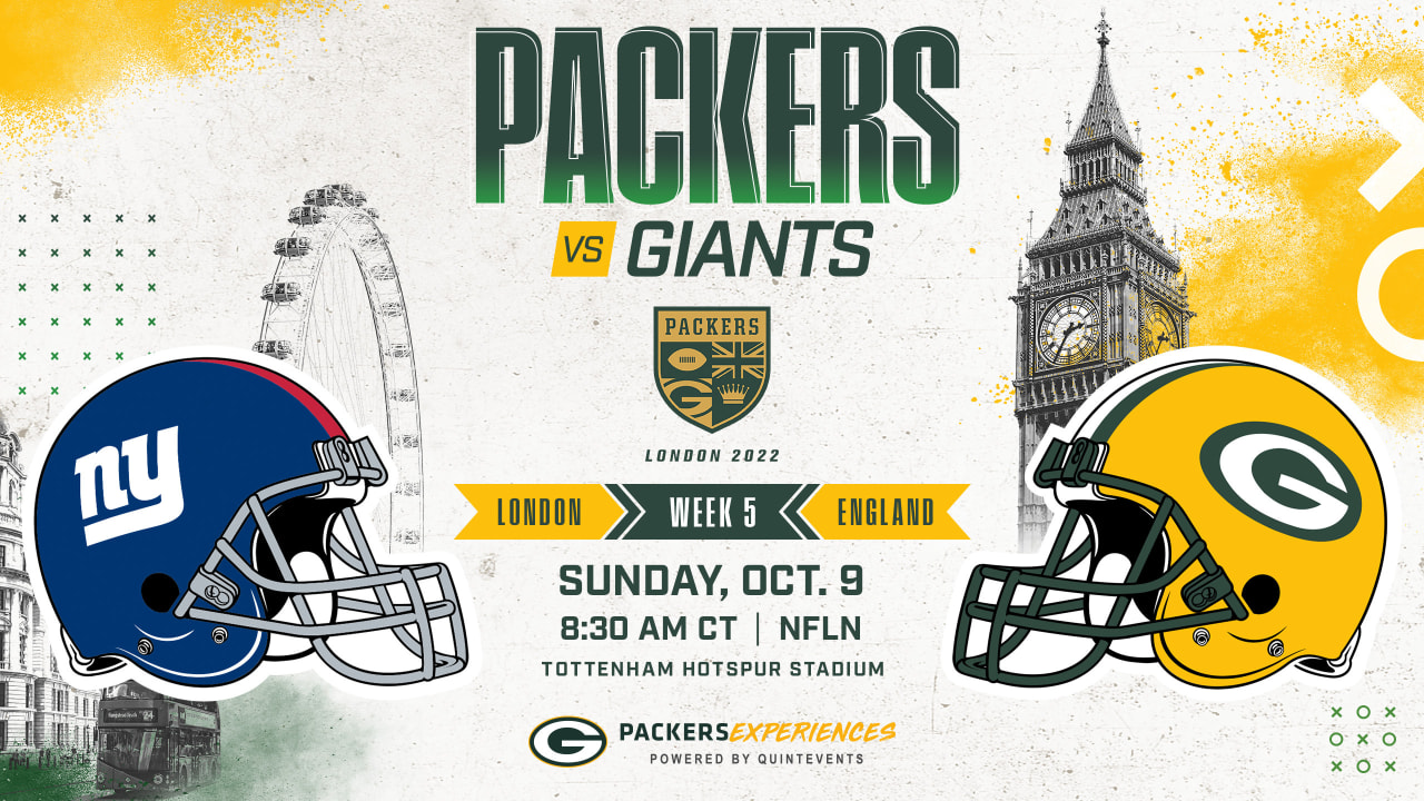 Packers to face New York Giants at London's Tottenham Hotspur Stadium Oct. 9 - Packers.com