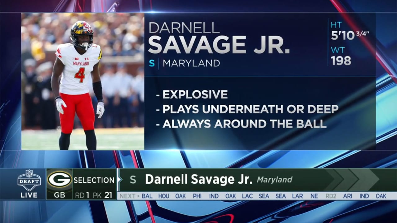 Packers Select Maryland S Darnell Savage No 21 In The 2019