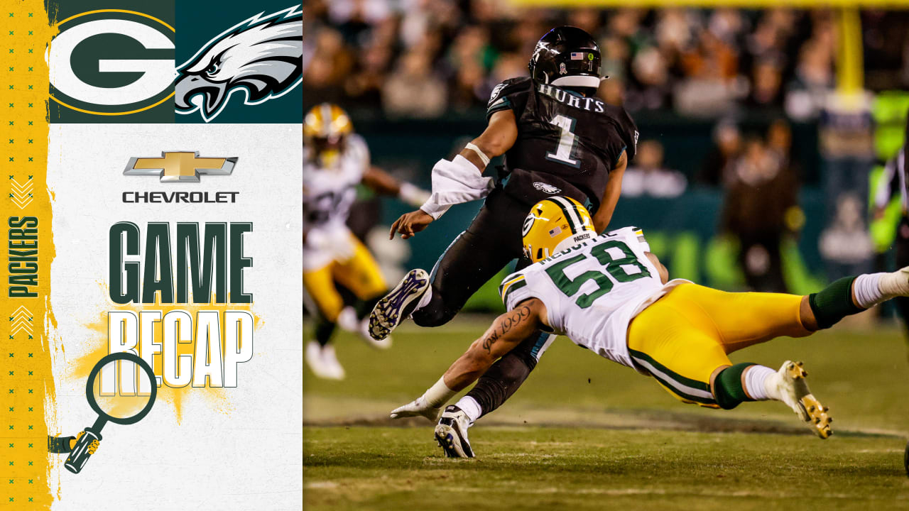 Hurts, Eagles run past Packers 40-33; Rodgers hurt