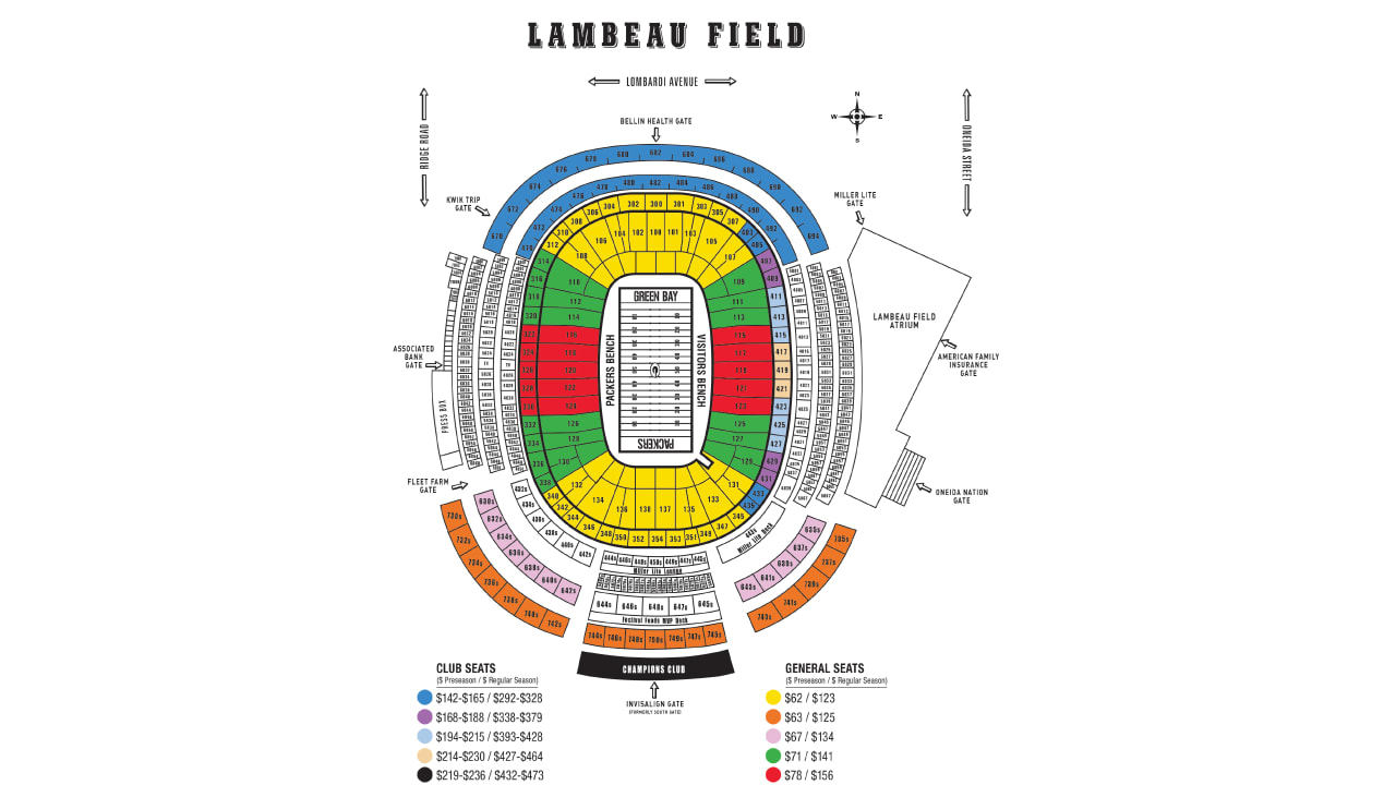 LAMBEAU FIELD / Seating Chart