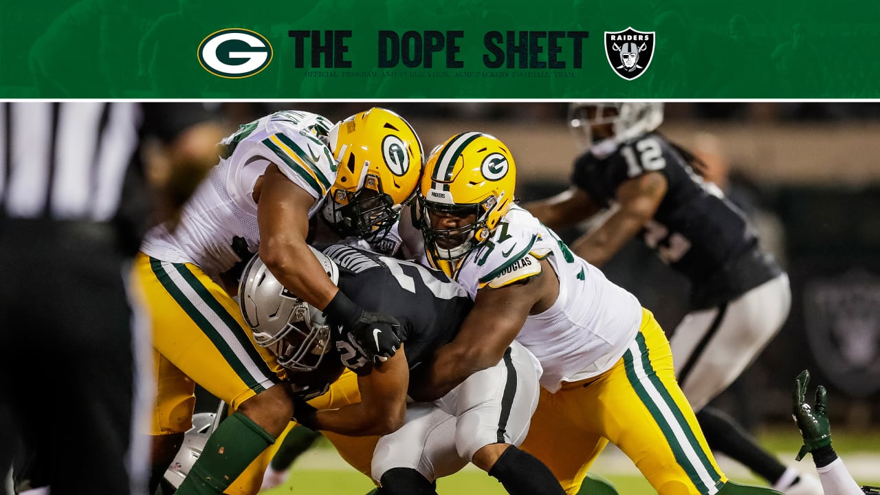 Dope Sheet: Packers take on the Raiders in prime time