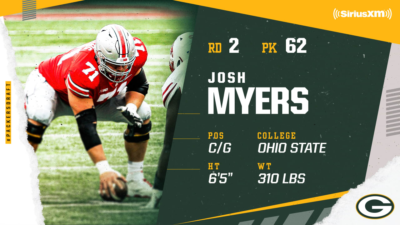 21 Nfl Draft Packers Select Ohio State C G Josh Myers In The Second Round No 62 Overall