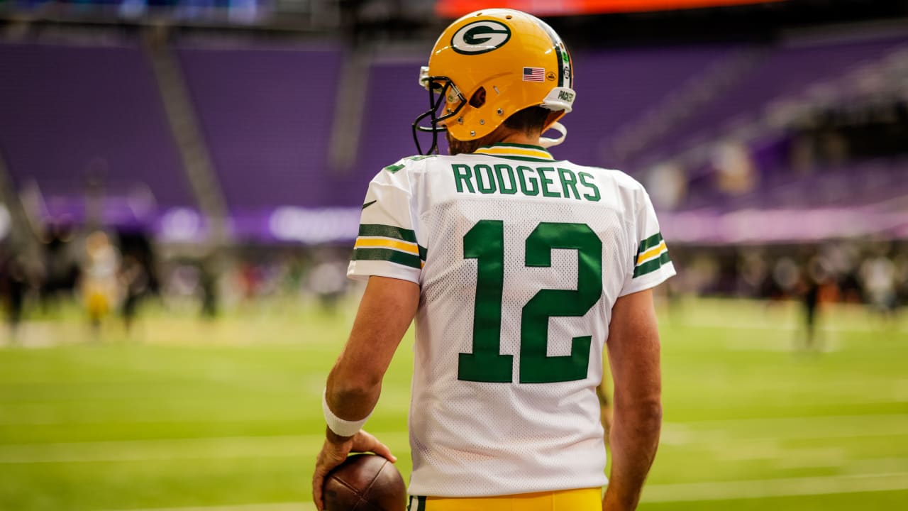 Green Bay Packers #12 Aaron Rodgers Away Game Jersey at the Packers Pro Shop