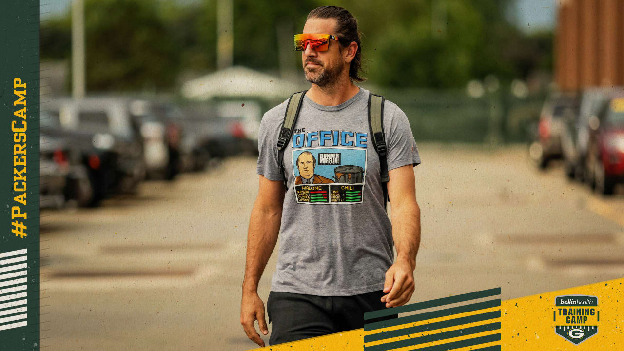 Aaron Rodgers Strolls Into Packers Camp Looking Exactly Like
