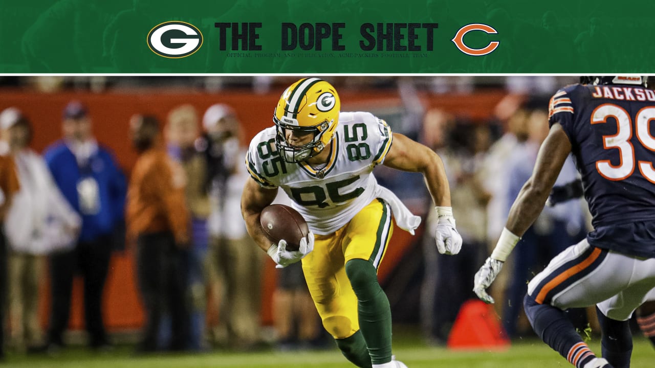 Dope Sheet: Packers open the season at the Bears