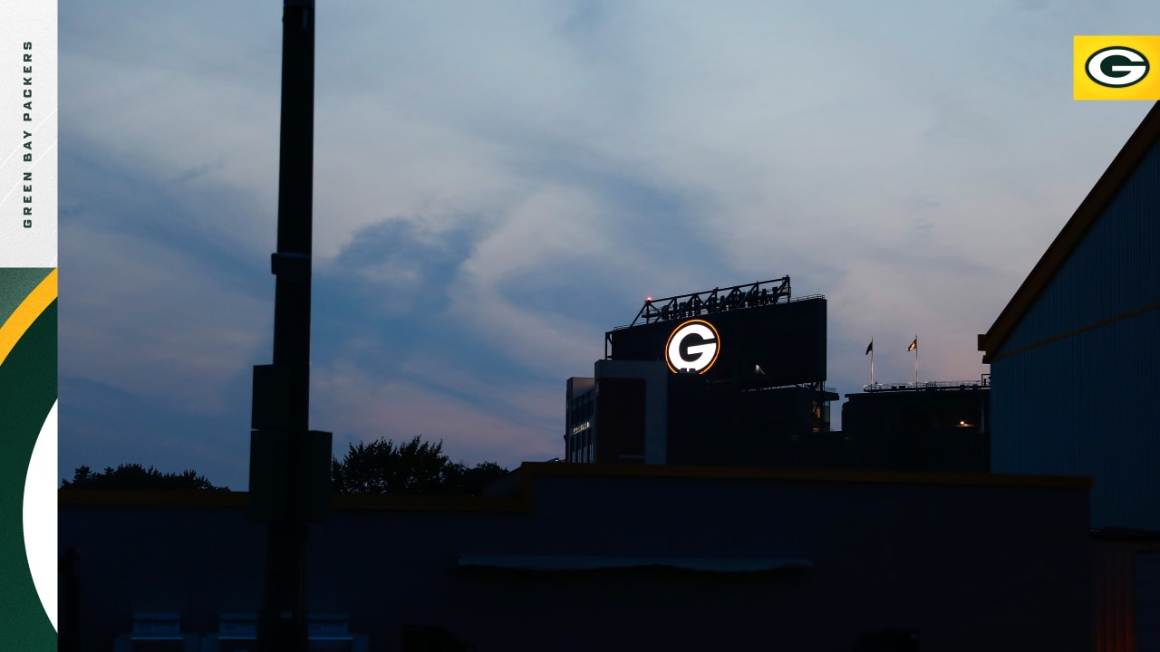 Green Bay Packers Lambeau Field Green G Shop Banner at the Packers Pro Shop