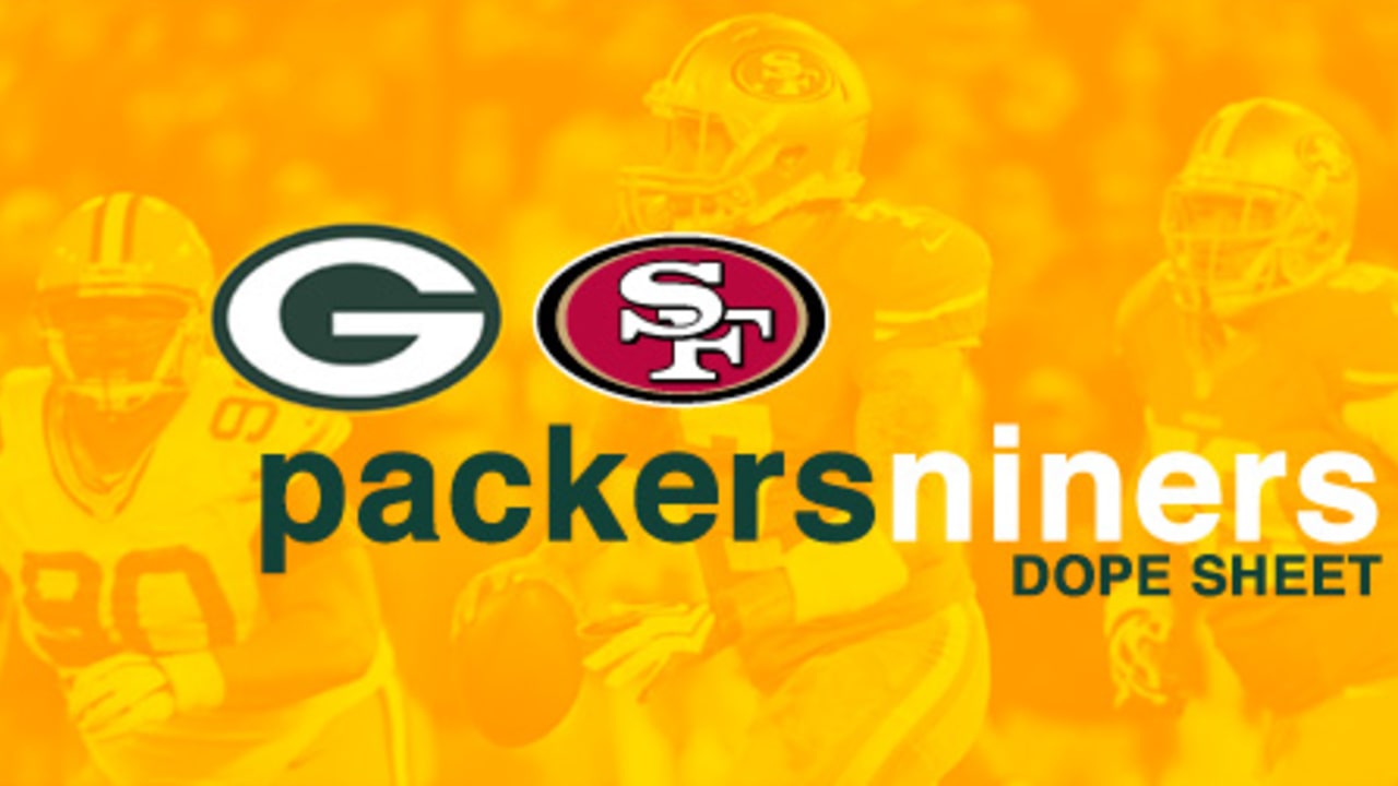 Packers-49ers Week 13 Dope Sheet