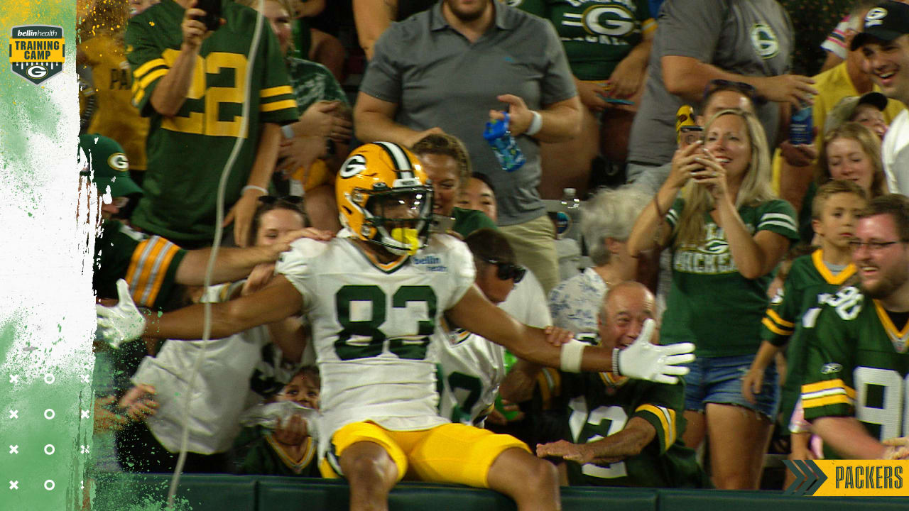 Highlight WR Samori Toure gets his first Lambeau Leap Packers Family