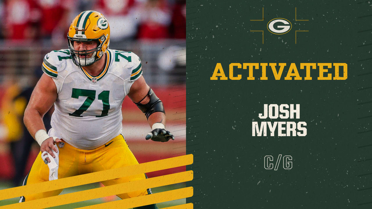 Packers activate C/G Josh Myers off injured reserve
