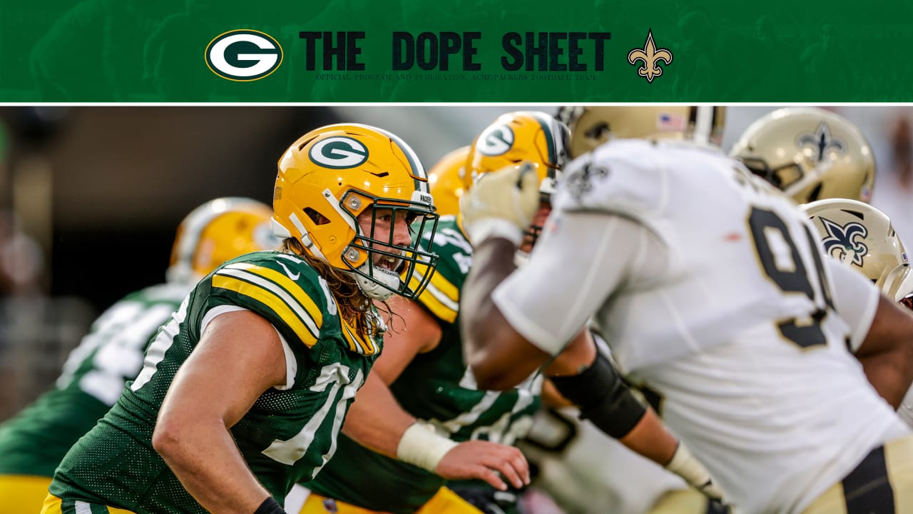 Dope Sheet: Packers face Saints at Lambeau Field