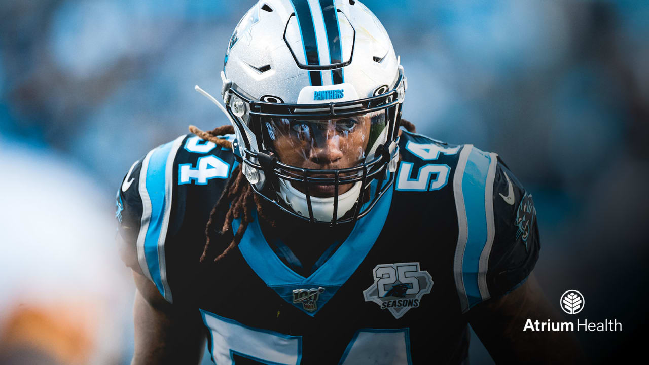 Helmet of Carolina Panthers outside linebacker Shaq Thompson (54) before an  NFL football game, Saturday, Dec