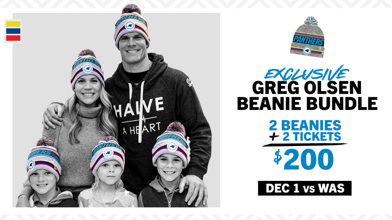 Carolina Panthers New Era 2022 Greg Olsen x Atrium Health Levine Children's  Hospital Pom Knit Hat - Heather Charcoal