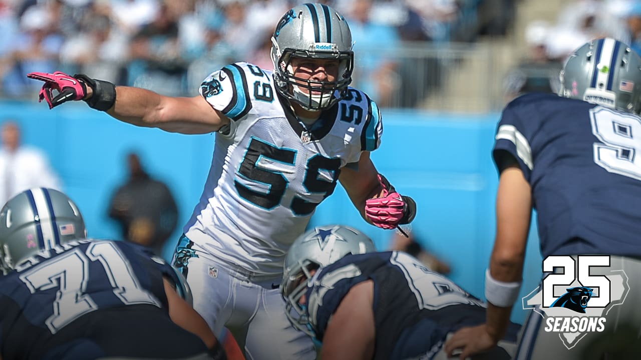 PHOTO: Falcons QB Matt Ryan shows off his Luke Kuechly Panthers jersey 