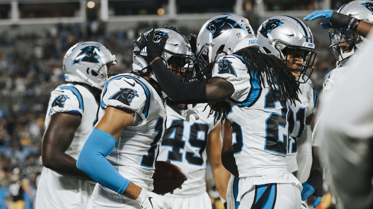 Carolina Panthers running back Spencer Brown splits defenders for quick  20-yard TD burst