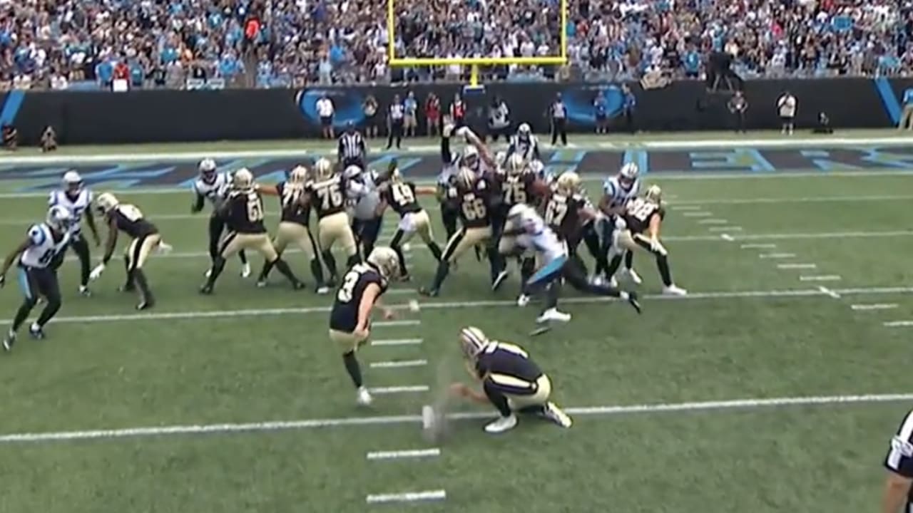 HIGHLIGHT: Panthers block Saints field goal at end of first half