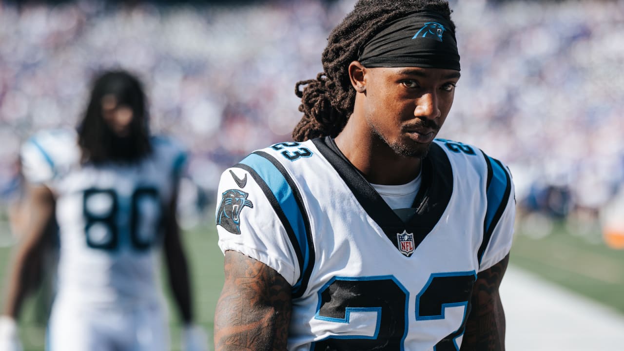 Carolina Panthers cornerback Tae Hayes (32) runs during an NFL