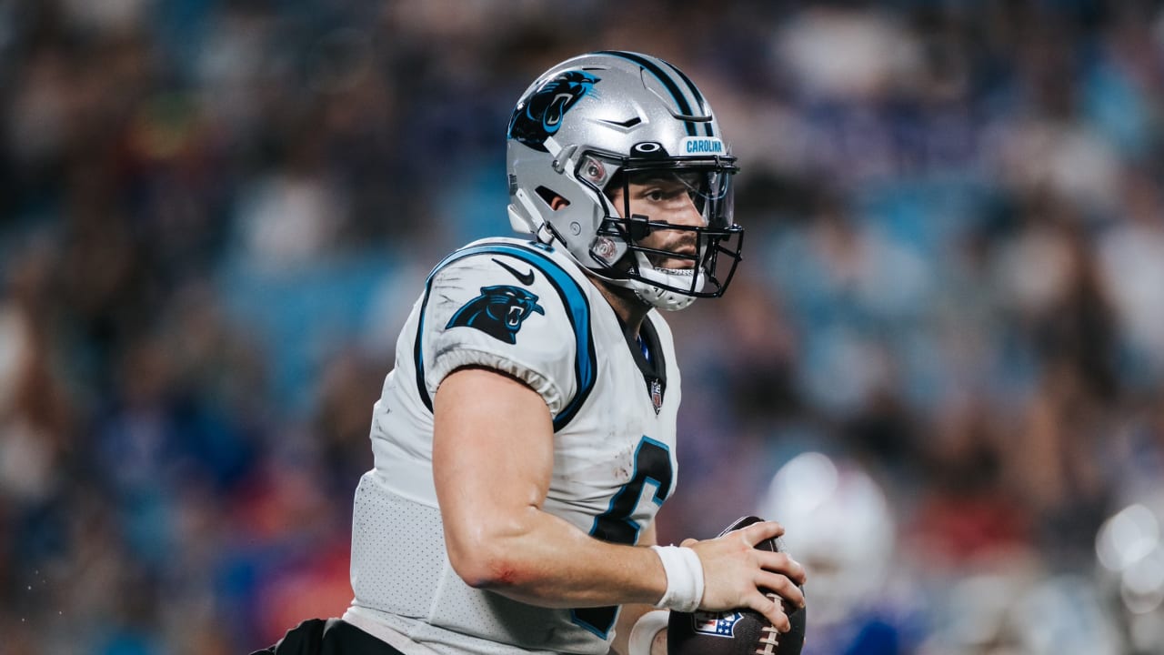 Carolina Panthers running back Chuba Hubbard runs against the Atlanta  Falcons during the first half of an NFL football game on Thursday, Nov. 10,  2022, in Charlotte, N.C. (AP Photo/Rusty Jones Stock