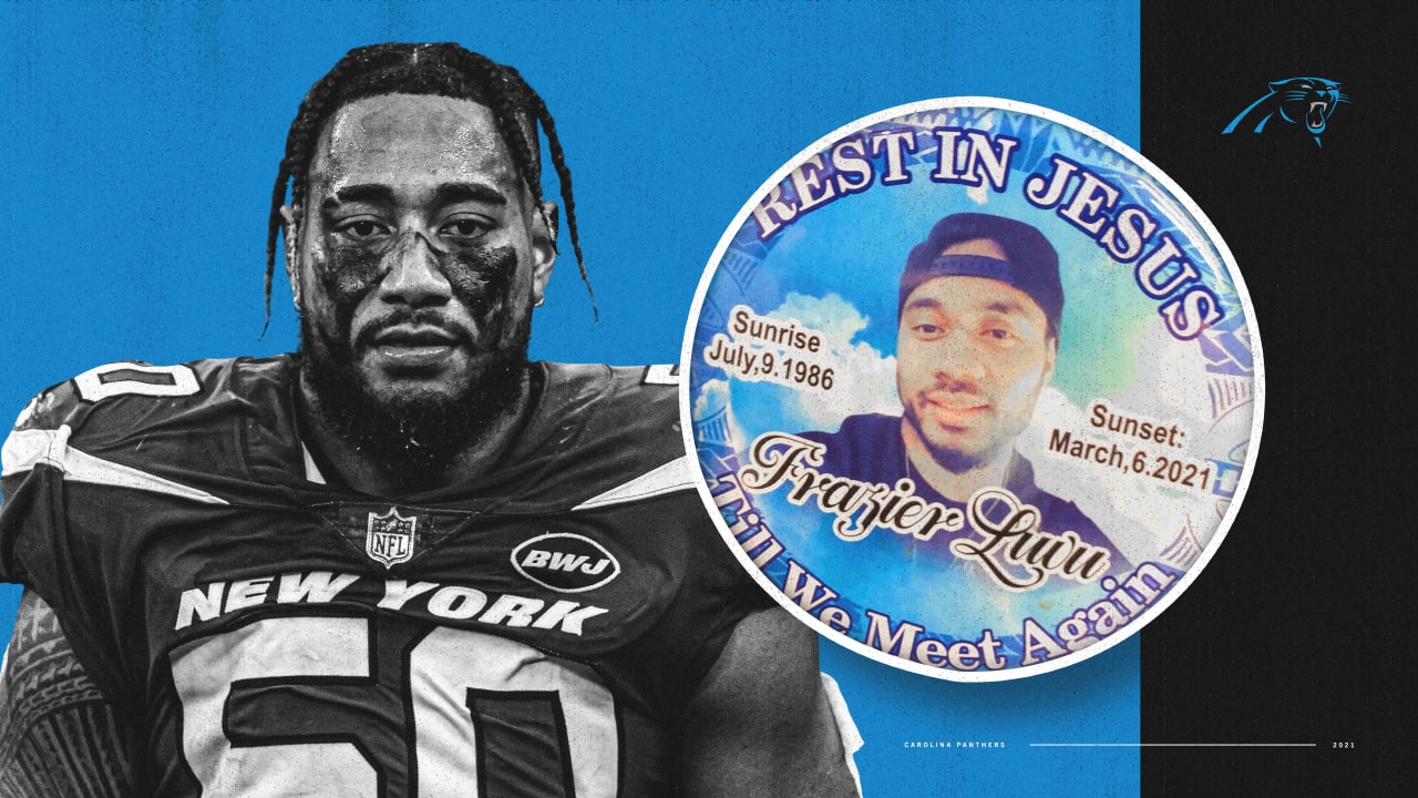 New linebacker Frankie Luvu joined the Panthers at a time of family tragedy