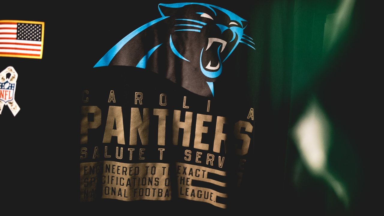 Panthers locker room ready with Salute to Service gear