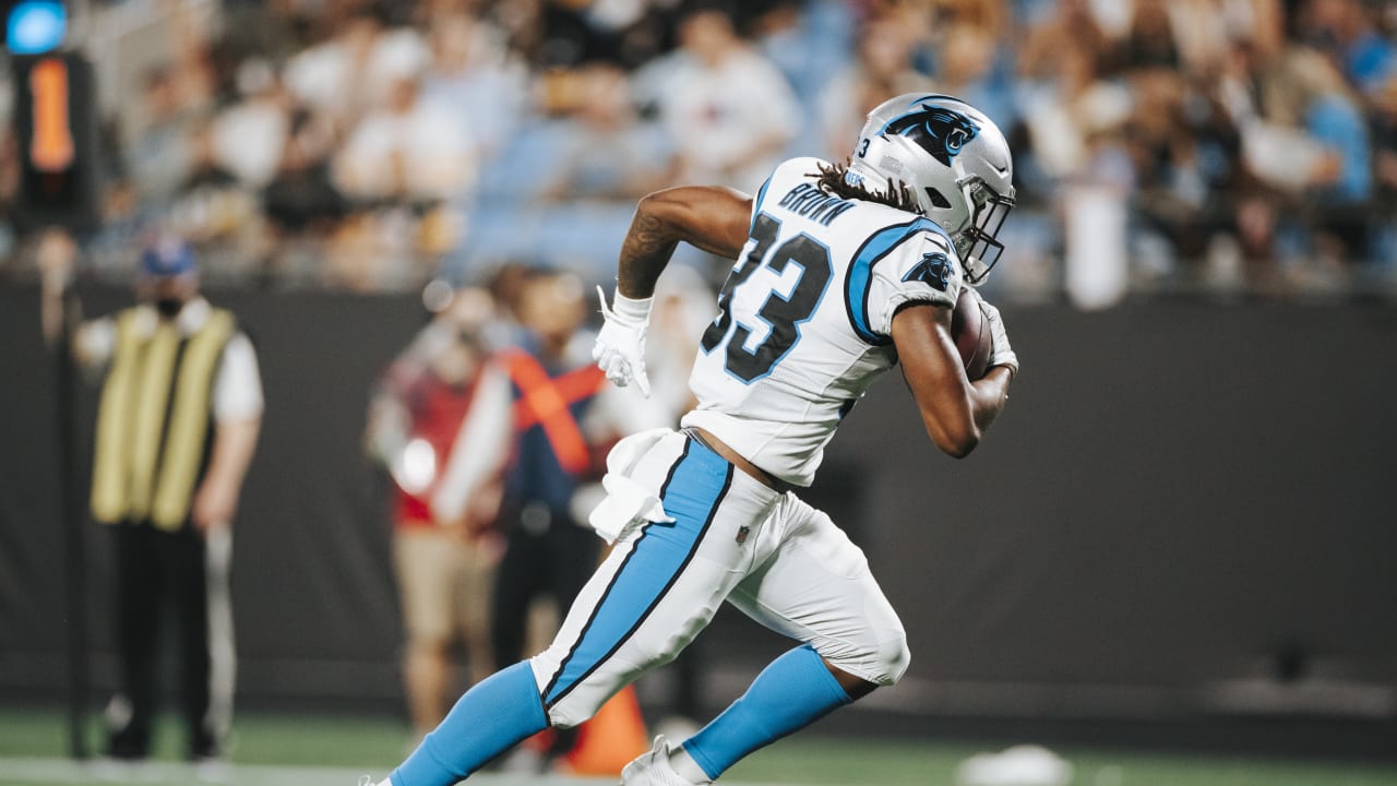 Carolina Panthers running back Spencer Brown (41) warms up before