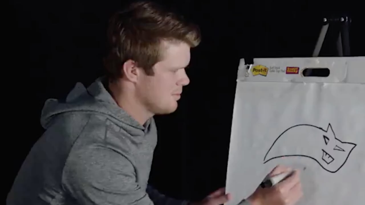 Sam Darnold tried to draw the Panthers' logo, and created a haunted slug 