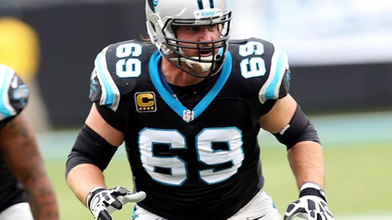 Carolina Panthers offensive tackle Jordan Gross (69) watches pre-game  introductions prior to the game against the St. Louis Rams at Bank of  America Stadium, on November 19, 2006 in Charlotte. (UPI Photo/Bob