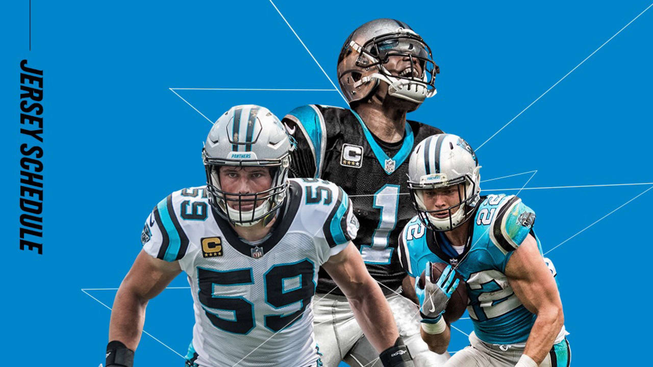 what color is the carolina panthers home jersey