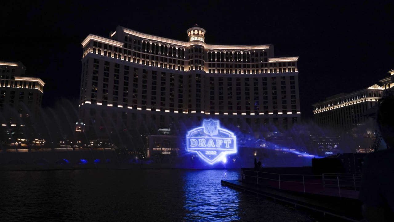 Drone video: NFL Draft 2022 red carpet layout on Las Vegas Strip