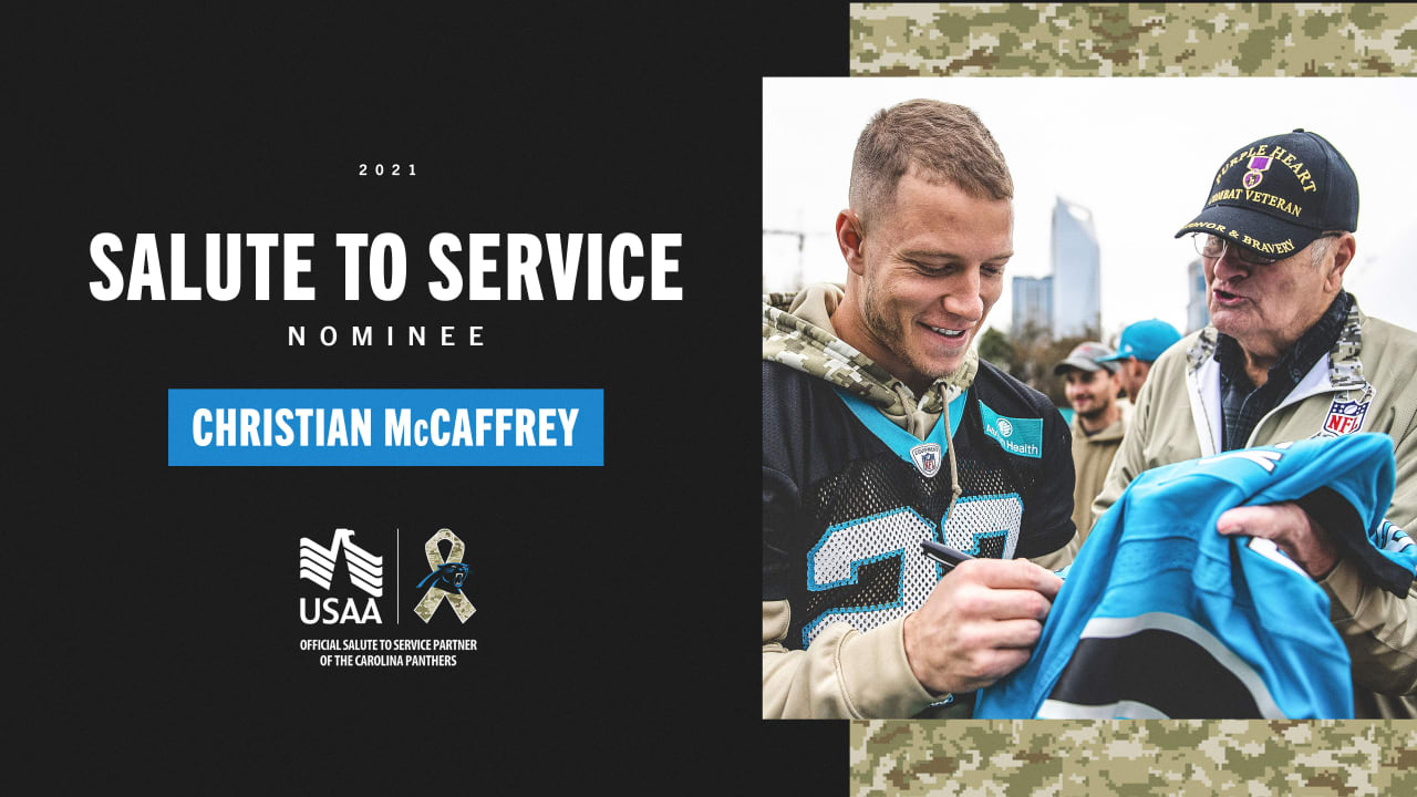 Christian McCaffrey nominated for 2021 NFL Salute to Service Award,  presented by USAA