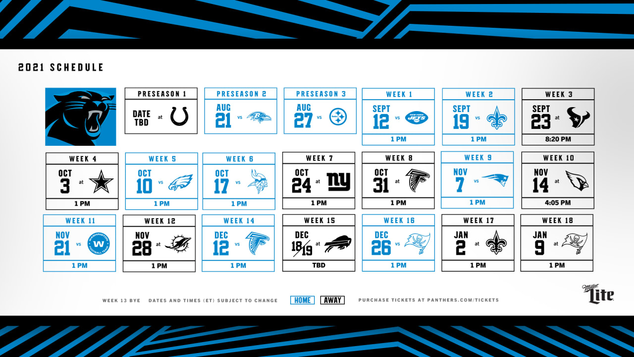 panthers remaining schedule
