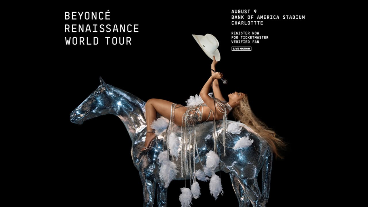 Beyoncé arrive au Bank of America Stadium le 9 août