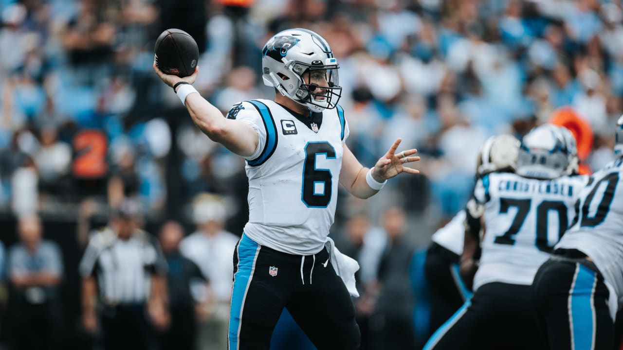 Carolina Panthers running back Christian McCaffrey (22) walks off the field  after an NFL football game against the New Orleans Saints, Sunday, Sept.  25, 2022, in Charlotte, N.C. (AP Photo/Jacob Kupferman Stock