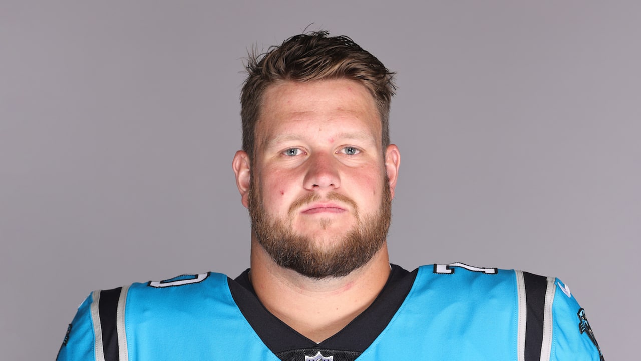 Carolina Panthers offensive tackle Brady Christensen (70) lines up