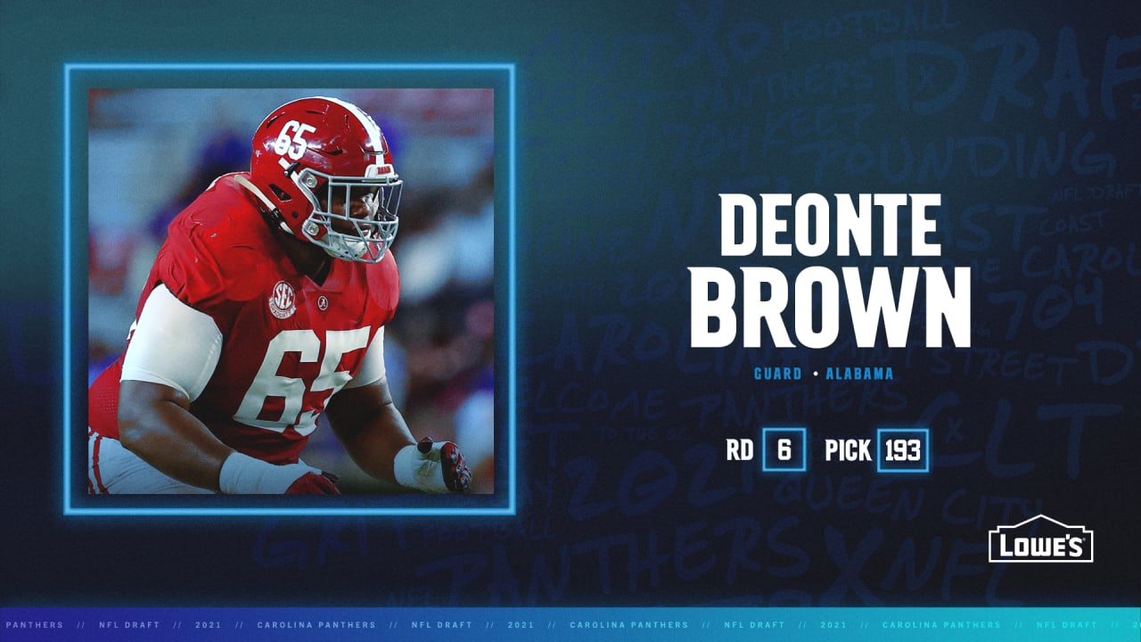 2021 NFL Draft: Alabama Crimson Tide's Deonte Brown is Selected in the 6th  round by the Carolina Panthers - Roll 'Bama Roll