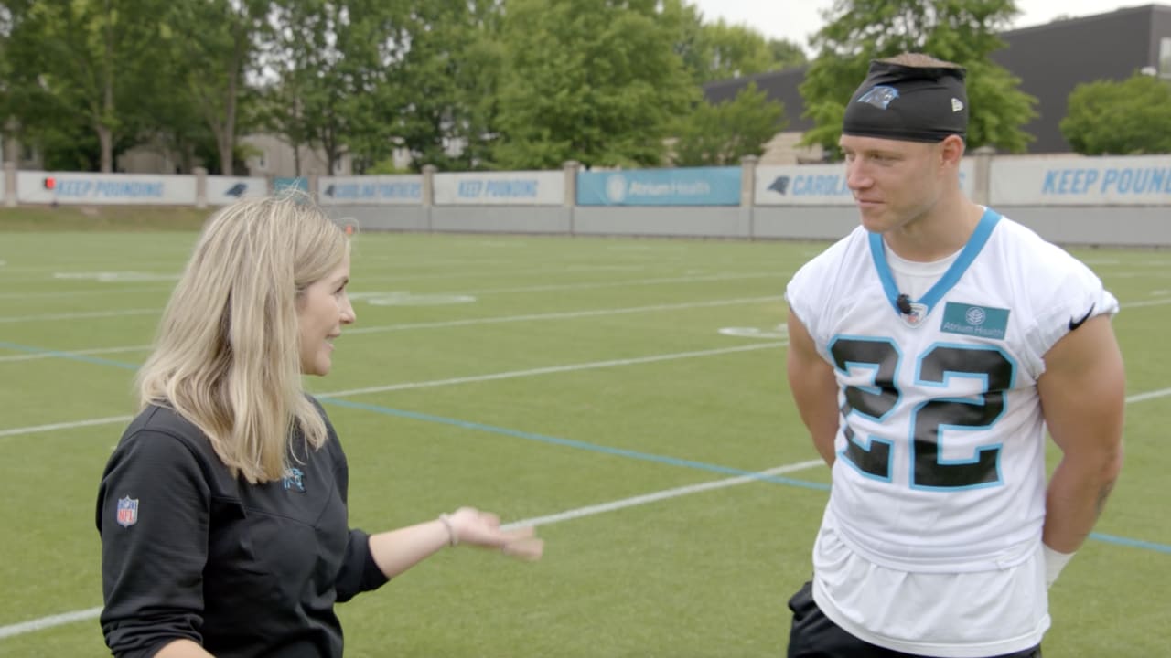 Kristen Balboni catches up with Christian McCaffrey after OTAs