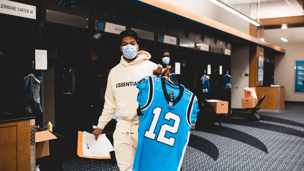 Panthers locker room ready with Salute to Service gear