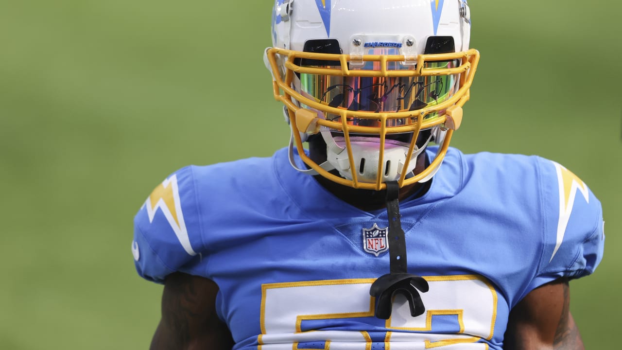 Denzel Perryman repping the 305 with his FIRE visor