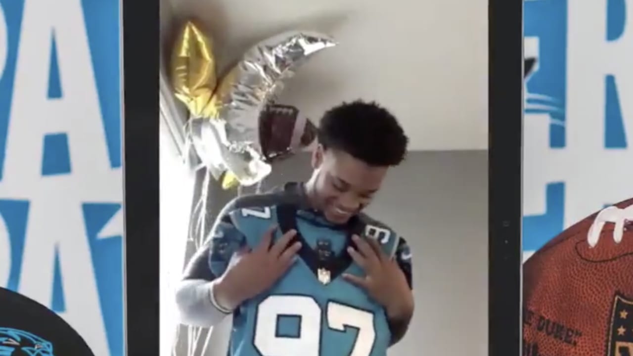 Watch DE Yetur Gross-Matos react to being picked by Panthers