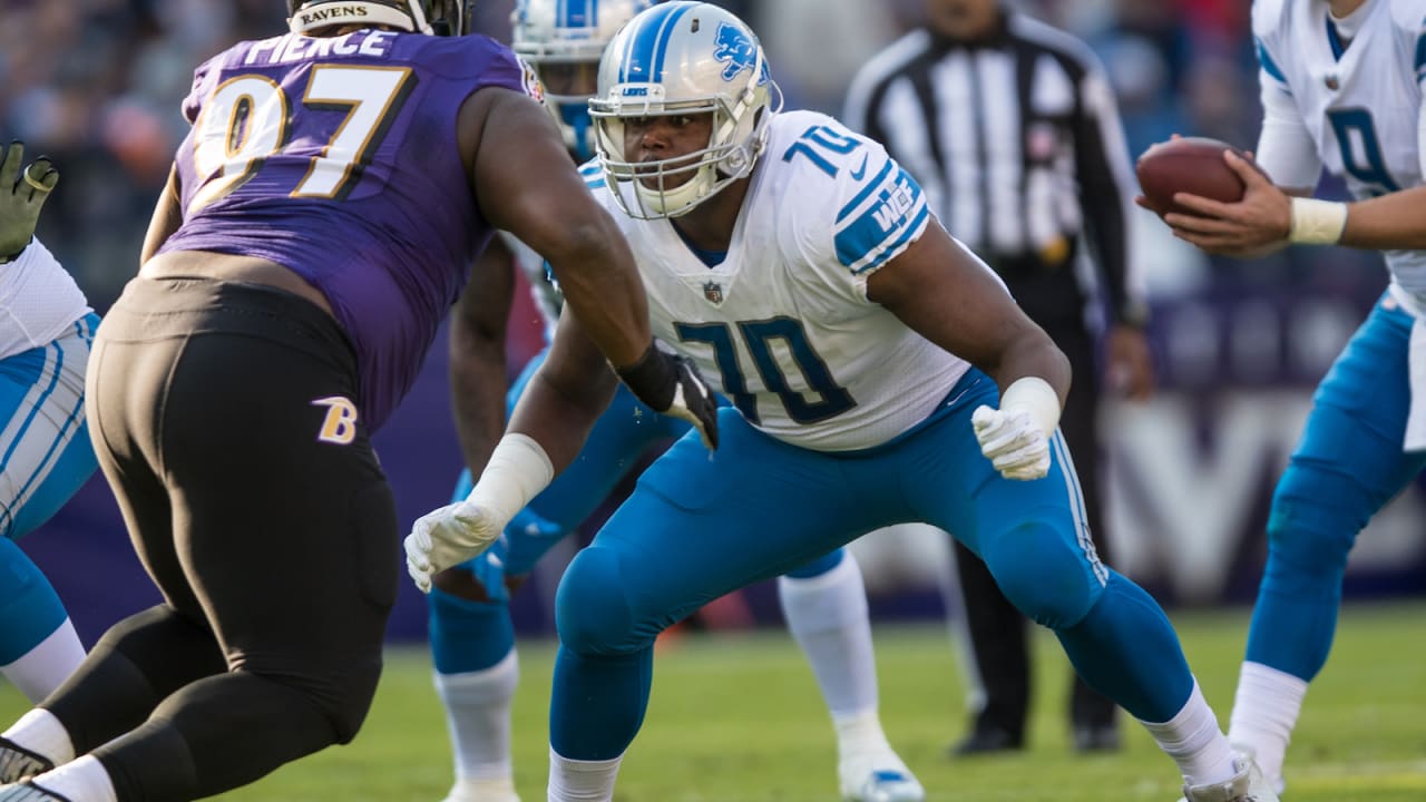 Detroit Lions offensive tackle Corey Robinson is shown during the